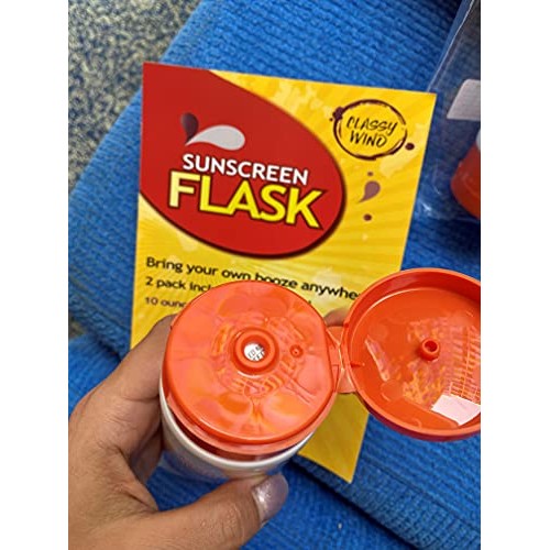 Hidden Alcohol Flask - XL 10oz Sunscreen Flask Lets You Take Booze Anywhere I...