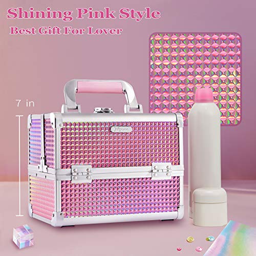 Joligrace Makeup Train Case Portable Cosmetic Box Jewelry Organizer Lockable ...