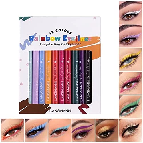Eyeliner Set, 12 Colors Eyeliner, Matte Eyeliner Set Professional Eye Shadow ...