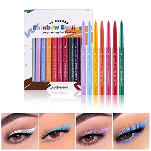 Eyeliner Set, 12 Colors Eyeliner, Matte Eyeliner Set Professional Eye Shadow ...