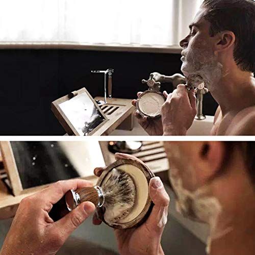 Jolitac Christmas Gift Wet Shaving Kit For Men - Badger Hair Shaving Brush, S...