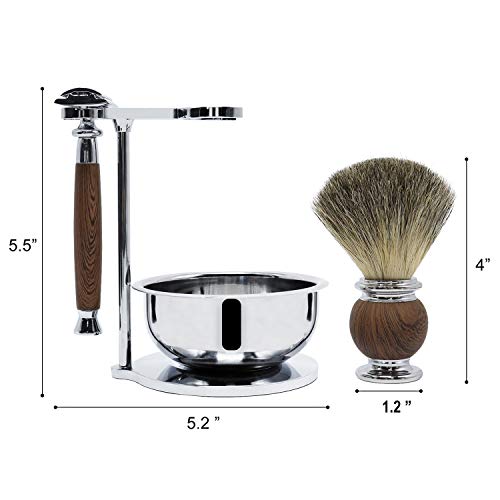 Jolitac Christmas Gift Wet Shaving Kit For Men - Badger Hair Shaving Brush, S...