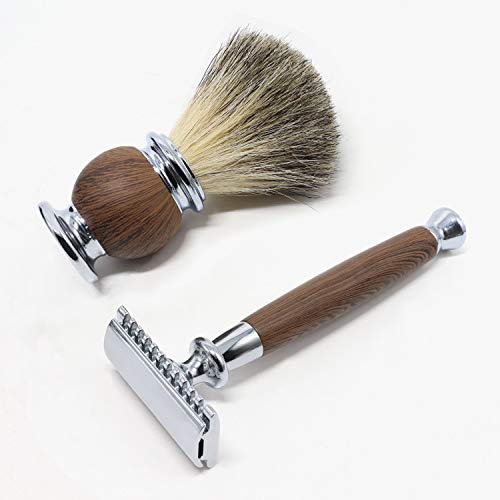 Jolitac Christmas Gift Wet Shaving Kit For Men - Badger Hair Shaving Brush, S...