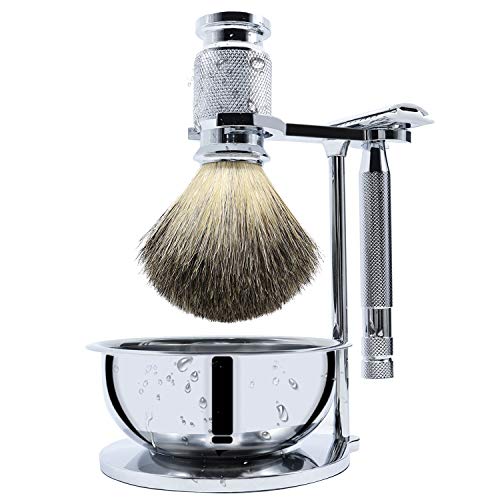 Jolitac Wet Shaving Kit For Men - Badger Hair Shaving Brush, Shaving Stand, S...