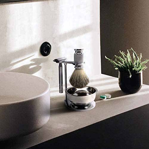 Jolitac Wet Shaving Kit For Men - Badger Hair Shaving Brush, Shaving Stand, S...