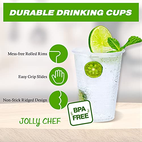 100 Pack 9Oz Clear Plastic Cups,9 Ounce Disposable Cups, Cold Party Drinking ...