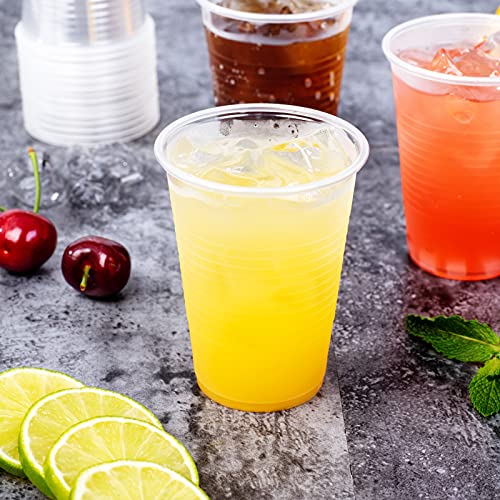 100 Pack 9Oz Clear Plastic Cups,9 Ounce Disposable Cups, Cold Party Drinking ...