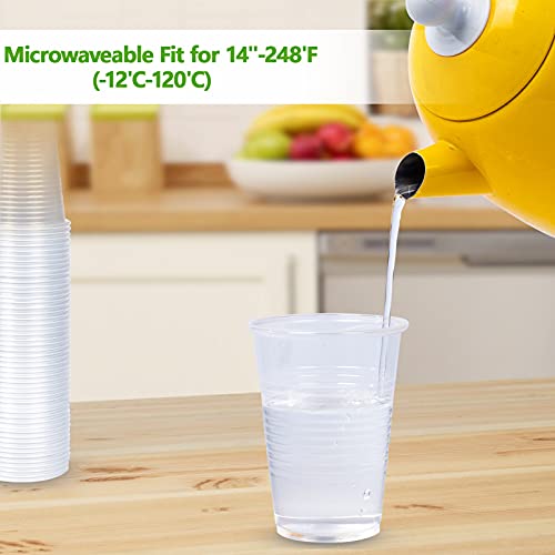 100 Pack 9Oz Clear Plastic Cups,9 Ounce Disposable Cups, Cold Party Drinking ...