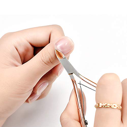 Rose Gold Stainless Steel Nail Art Tools Pinching Cuticle Pusher and Cuticle ...