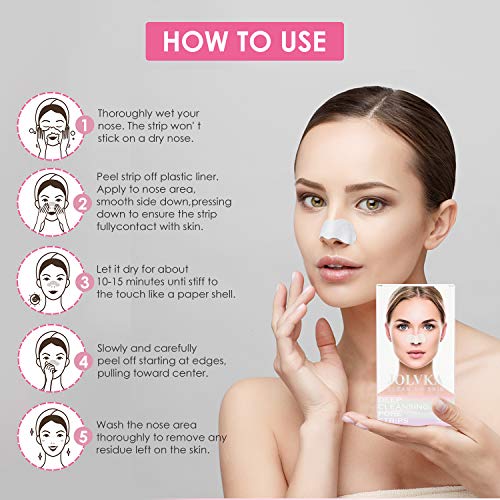 JOLVKA Blackhead Pore Strips ,30 strips, Blackhead Remover Deep Cleansing Por...