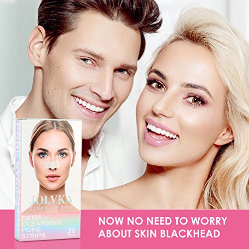 JOLVKA Blackhead Pore Strips ,30 strips, Blackhead Remover Deep Cleansing Por...
