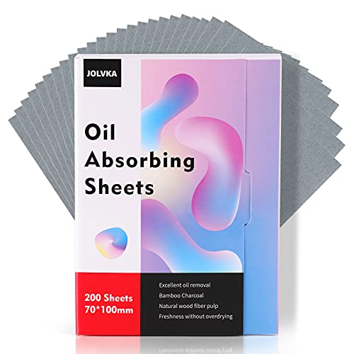 JOLVKA Oil Absorbing Sheets Film (200 Sheets), Oil Control Blotting Paper, Ba...