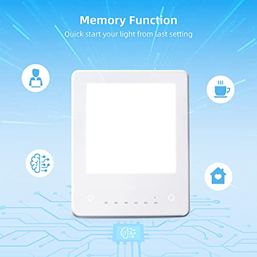 LED Light Therapy Lamp, UV-Free 10000 Lux Bright White Therapy Light, Touch C...