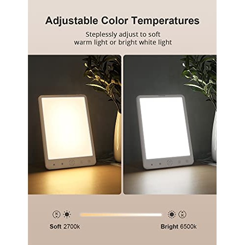 Light Therapy Lamp,Rechargeable, 11-in Cordless UV-Free Light Box, Portable 1...