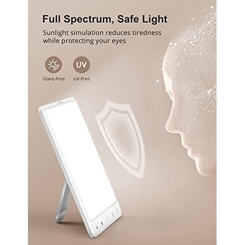 Light Therapy Lamp,Rechargeable, 11-in Cordless UV-Free Light Box, Portable 1...