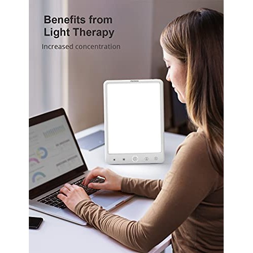 Light Therapy Lamp,Rechargeable, 11-in Cordless UV-Free Light Box, Portable 1...