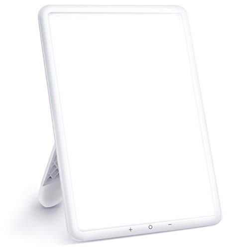 Light Therapy Lamp, Ultra-Thin UV-Free 10000 Lux Therapy Light, Timer Functio...