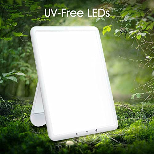 Light Therapy Lamp, UV-Free 10000 Lux Bright White Therapy Light, 90° Rotatab...