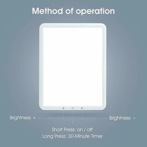 Light Therapy Lamp, UV-Free 10000 Lux Bright White Therapy Light, 90° Rotatab...
