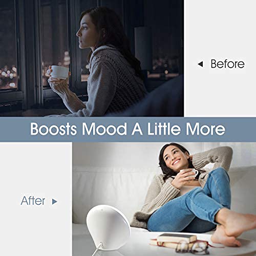 Light Therapy Lamp, UV-Free 10000 Lux LED Bright White Therapy Light, Touch C...