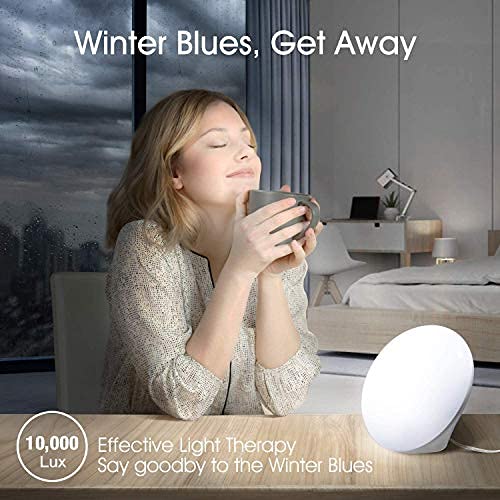 Light Therapy Lamp, UV-Free 10000 Lux LED Bright White Therapy Light, Touch C...