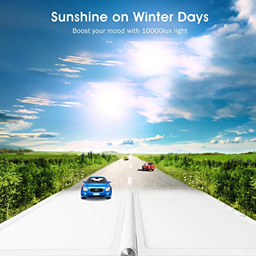 Light Therapy Lamp, UV-Free 10000Lux LED Therapy Light, Timer Function, Adjus...