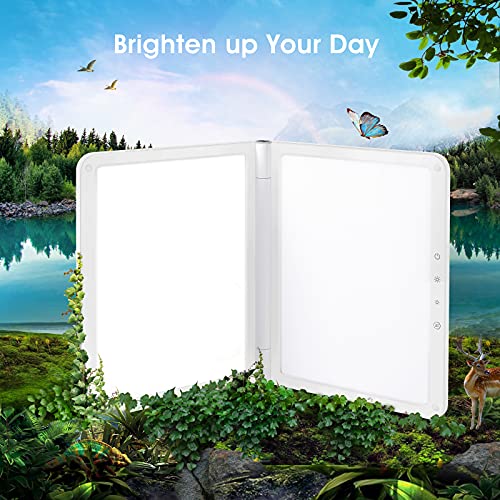 Light Therapy Lamp, UV-Free 10000Lux LED Therapy Light, Timer Function, Adjus...