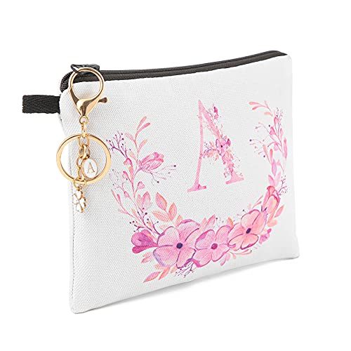 Makeup Bag Letters Zipper Pouch Travel Accessories Cosmetic Organizer (A)