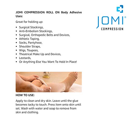 JOMI COMPRESSION Roll On Body Adhesive, Sweat Resistant, Washes Off With Ease...