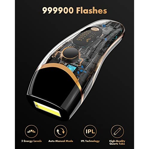 Laser Hair Removal for Women & Men, Permanent IPL Hair Removal Device for Fac...