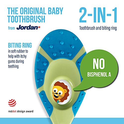 Jordan Step 1 Baby Toothbrush, 0-2 Years, Soft Bristles, BPA Free 4 Pack
