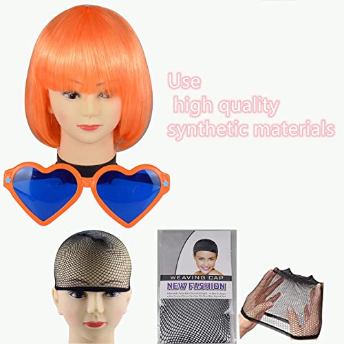 JOSHUAGOLD 12 Pieces colored wigs Short Bob Hair colorful Wigs Multicolored C...