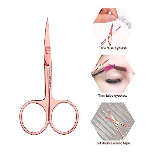 Jovitec Fake Eyelashes Applicator Tool, Slant Tip Hair Tweezers, Eyebrow Twee...