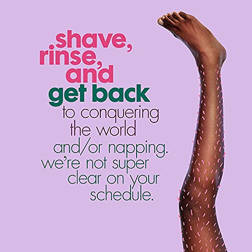 joy Razors for Women, 1 Handle, 4 Razor Blade Refills, Pink, Lubrastrip to He...