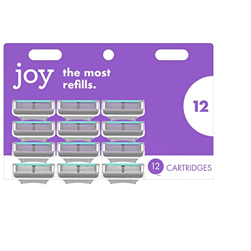 joy Womens Razor Blade Refills, 12 Count, Purple, Lubrastrip to Help Avoid Sk...