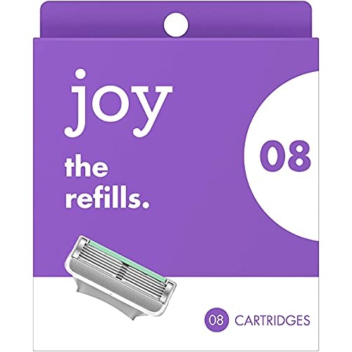 joy Womens Razor Blade Refills, 8 Count, Purple, Lubrastrip to Help Avoid Ski...