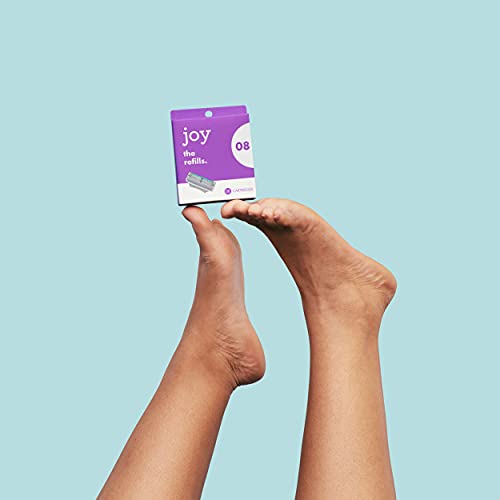 joy Womens Razor Blade Refills, 8 Count, Purple, Lubrastrip to Help Avoid Ski...