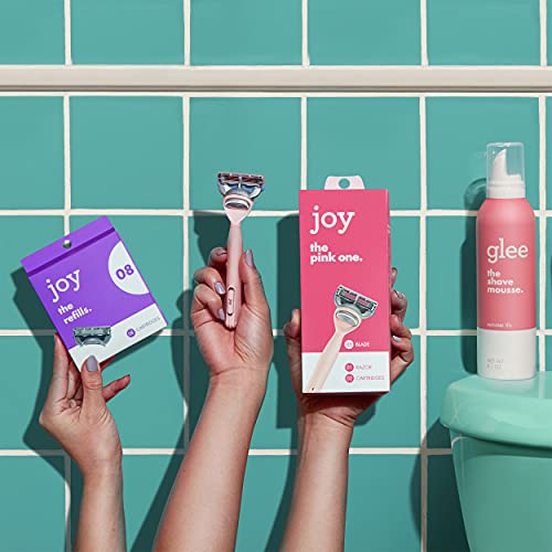 joy Womens Razor Blade Refills, 8 Count, Purple, Lubrastrip to Help Avoid Ski...