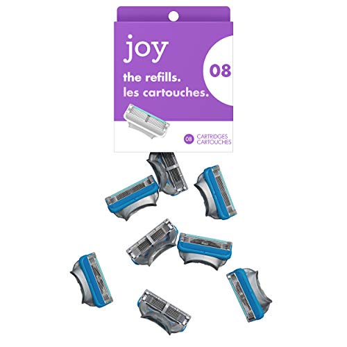 joy Womens Razor Blade Refills, 8 Count, Purple, Lubrastrip to Help Avoid Ski...