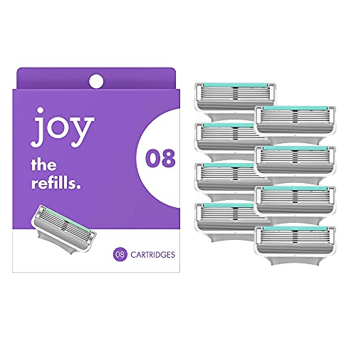 joy Womens Razor Blade Refills, 8 Count, Purple, Lubrastrip to Help Avoid Ski...
