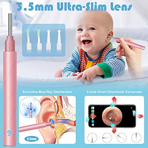 Ear Wax Remover,Wireless Otoscope Earwax Removal Tool 1080P HD WiFi Ear Endos...
