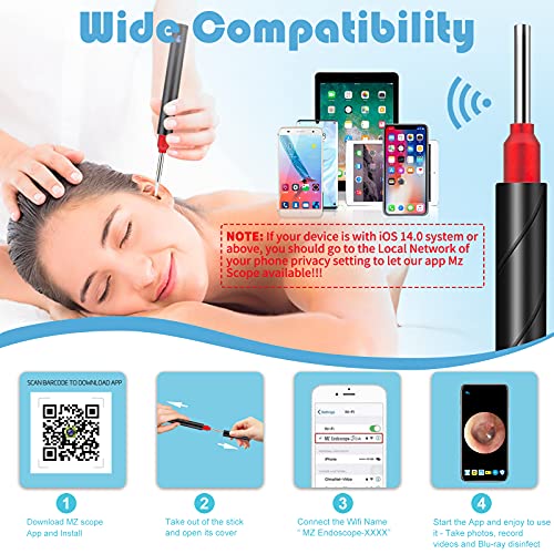 JOYGIFT Ear Wax Remover,Wireless Otoscope Earwax Removal Tool 1080P HD WiFi E...