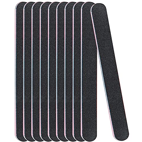 JoyJour 10 PCS Professional Double Sided Nail Files Emery Board 100/100 Grit ...