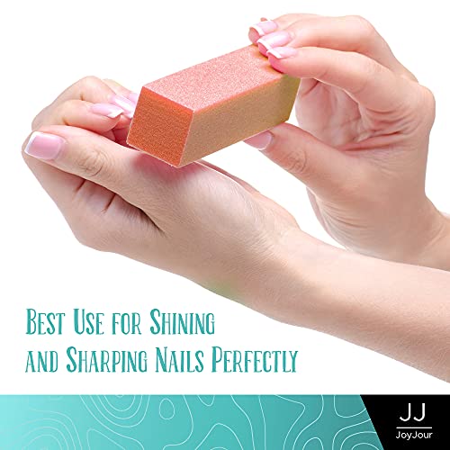 JoyJour sanding Block Nail Buffer Orange White 80/80/100 Grit Nail Art Manicu...