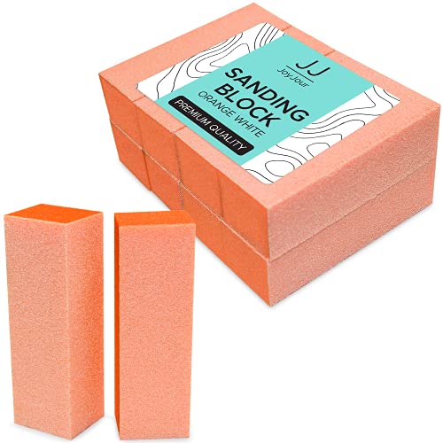JoyJour sanding Block Nail Buffer Orange White 80/80/100 Grit Nail Art Manicu...