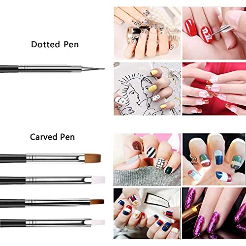 JOYJULY 20pcs Nail Art Design Tools, 15pcs Painting Brushes Set with 5pcs Dot...