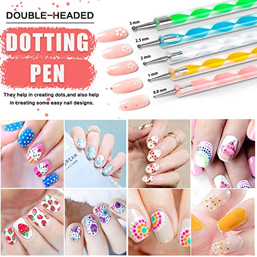 JOYJULY Nail Art Design Tools, 3D Nail Art Decorations Kit with Nail Art Brus...
