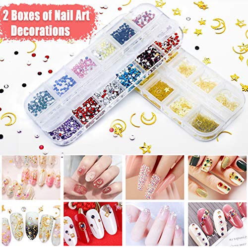 JOYJULY Nail Art Design Tools, 3D Nail Art Decorations Kit with Nail Art Brus...