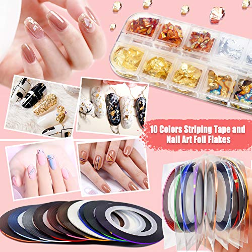 JOYJULY Nail Art Design Tools, 3D Nail Art Decorations Kit with Nail Art Brus...