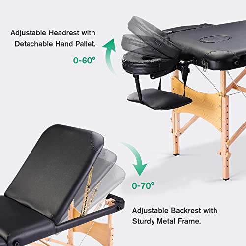 【Limited TIME Offer】 3-Section Ergonomic Massage Table Portable, 84 Inches ...